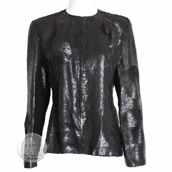 Mary McFadden Couture Jacket Sequins Evening Cocktail Formal Embellished Vintage - Picture 1 of 9